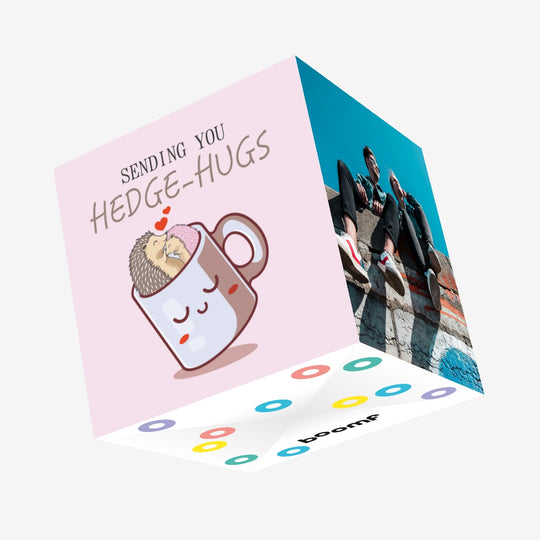 Sending You Hedge-Hugs Cute Hedgehogs In A Mug Confetti-exploding Greetings Card