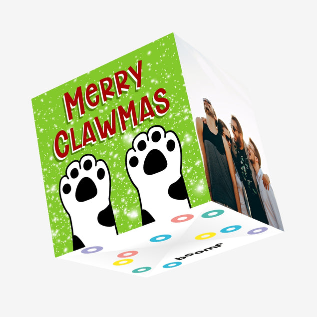 Merry Clawmas Christmas Confetti-exploding Greetings Card
