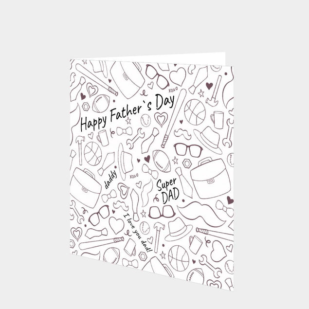 Father's Day Super Dad Doodle Card