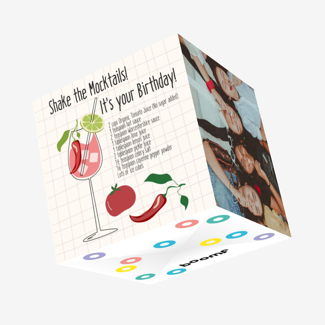 Shake The Mocktails Happy Birthday Recipe Confetti-exploding Greetings Card