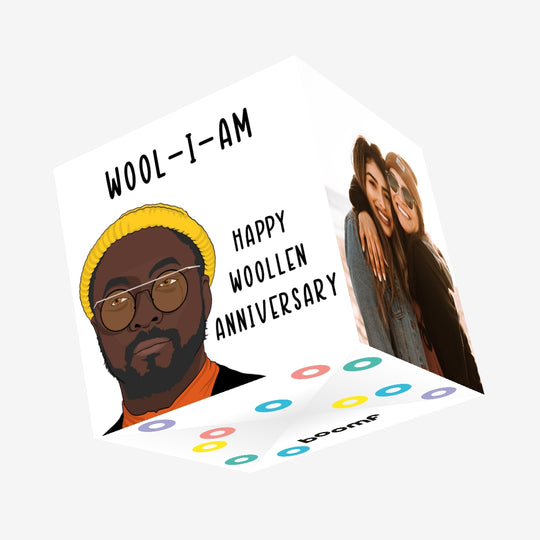 Happy Woollen Anniversary Confetti-exploding Greetings Card