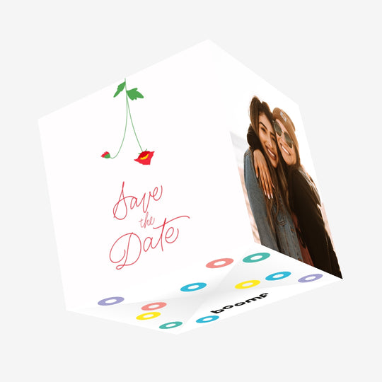 Pretty Flower Wedding Invitation Confetti-exploding Greetings Card