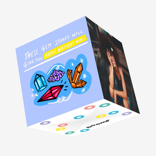 Birthday Vibes Gem Stones Confetti-exploding Greetings Card