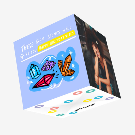 Birthday Vibes Gem Stones Confetti-exploding Greetings Card