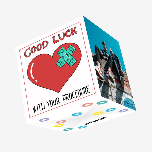 Big Heart Good Luck With Your Procedure Confetti-exploding Greetings Card