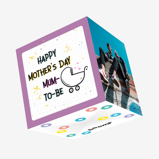Happy Mother's Day Mum-to-Be Baby Carriage Confetti-exploding Greetings Card