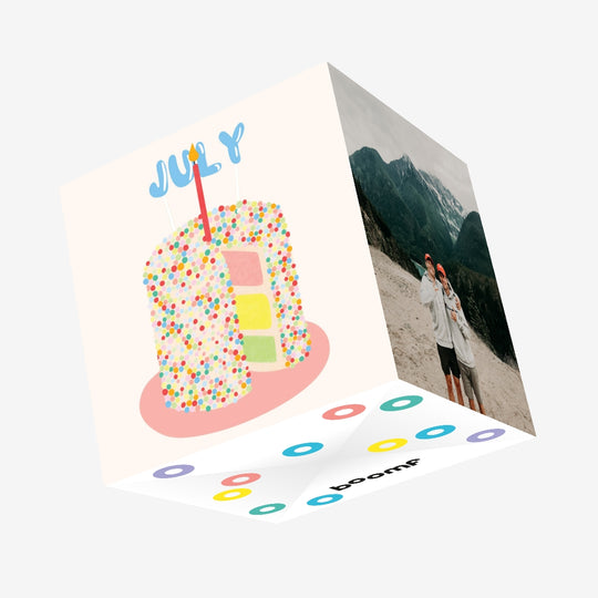 July Sprinkles Confetti-exploding Greetings Card