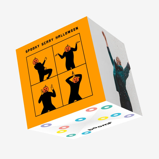 Pumpkin Man Meme Spooky Scary Halloween Confetti-exploding Greetings Card