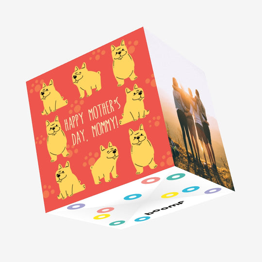 Happy Mother's Day, Mommy Cute Dogs Confetti-exploding Greetings Card
