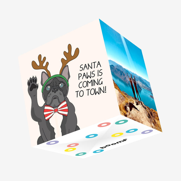 Santa Paws Frenchie Christmas Confetti-exploding Greetings Card