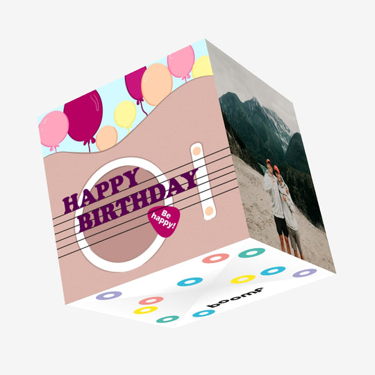 Guitar And Balloons Happy Birthday Confetti-exploding Greetings Card