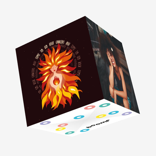 Time To Go Kick Cancer's Ass Fire Woman Confetti-exploding Greetings Card