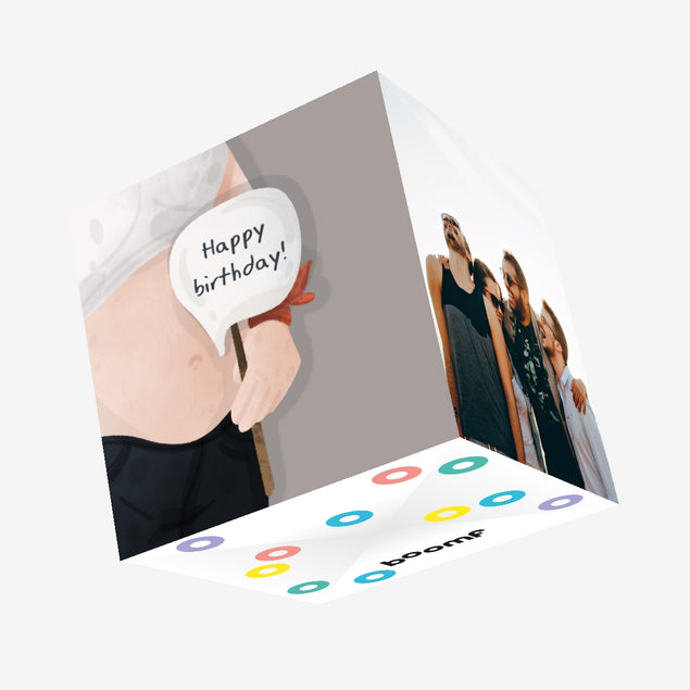 Cute Pregnant Belly Happy Birthday Confetti-exploding Greetings Card