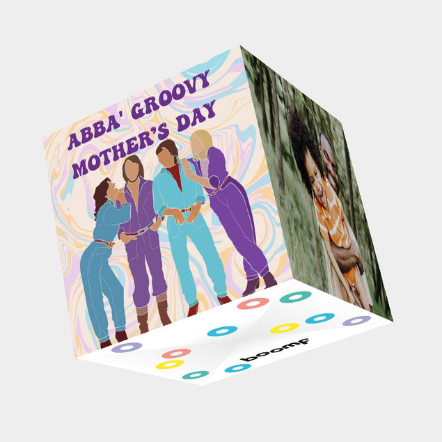 Abba' Groovy Mother's Day Bomb 3D Cube Card