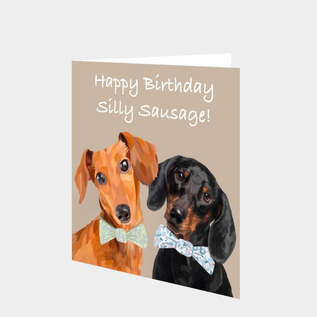 Happy Birthday Silly Sausage Dachshund Card