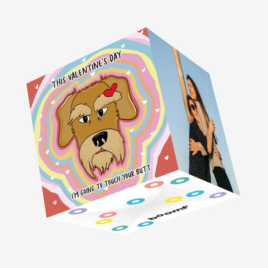 Schnauzer Dog Colourful Valentine's Confetti-exploding Greetings Card