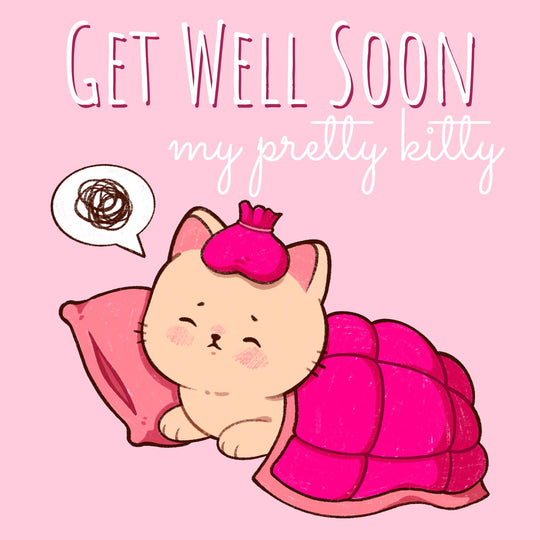 Get Well My Pretty Kitty Card