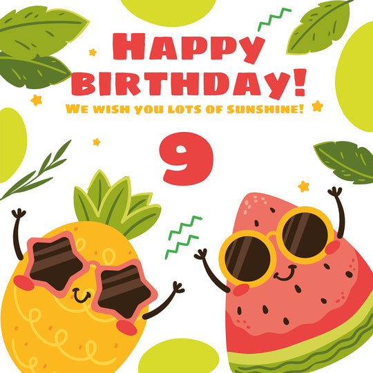 Shining Pineapple And Watermelon Happy 9th Birthday