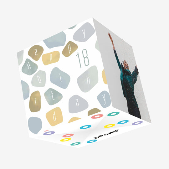 Abstract Stones Happy 18th Birthday Confetti-exploding Greetings Card