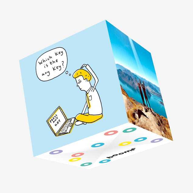 Which is the any key? Confetti-exploding Greetings Card