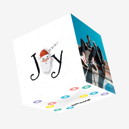 Joy Ho-Ho-Ho Christmas Confetti-exploding Greetings Card