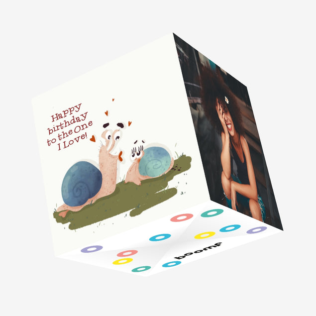 Happy Birthday To The One I Love Snails Confetti-exploding Greetings Card