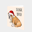 Sleigh, Bitch Shar Pei Christmas Card