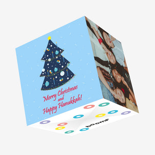 Happy Hanukkah Merry Christmas Confetti-exploding Greetings Card