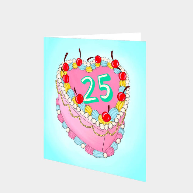 25 Birthday Cake Card