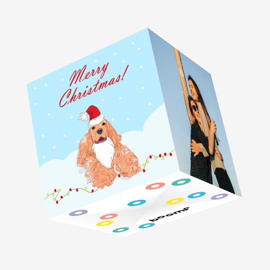Merry Christmas Cocker Spaniel In The Snow Confetti-exploding Greetings Card