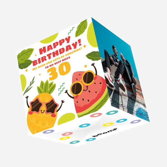 Happy 30th Birthday Best Niece Confetti-exploding Greetings Card