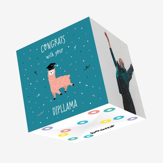 Congrats With Your Dipllama Confetti-exploding Greetings Card