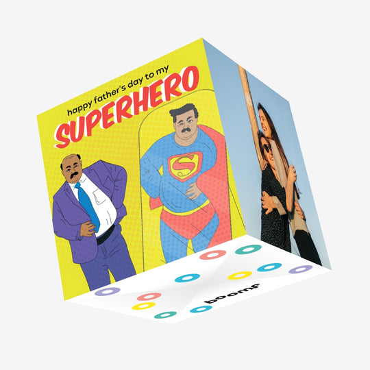 Father's Day Superhero 2 Confetti-exploding Greetings Card