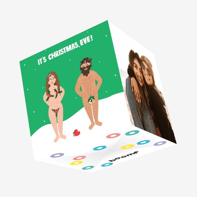 Funny Adam And Eve Christmas Confetti-exploding Greetings Card