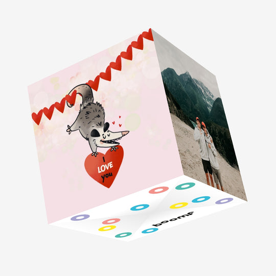 Possum I Love You Valentine's Day Confetti-exploding Greetings Card