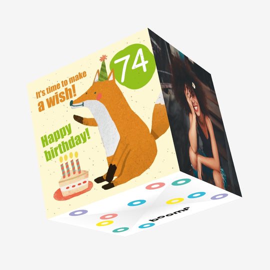 Make a Wish 74th Birthday Confetti-exploding Greetings Card