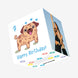 Blue Cute Pug Happy 7th Birthday Confetti-exploding Greetings Card