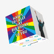 Happy Totally Gay Birthday To You Rainbow Confetti-exploding Greetings Card