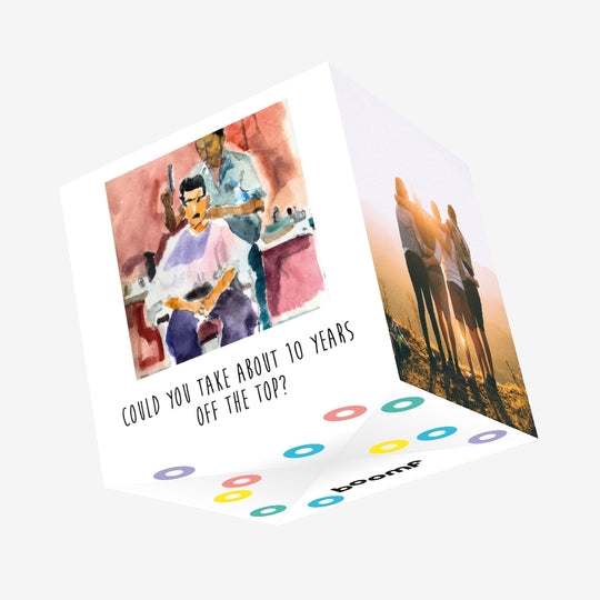 10 Years Off The Top Birthday Confetti-exploding Greetings Card