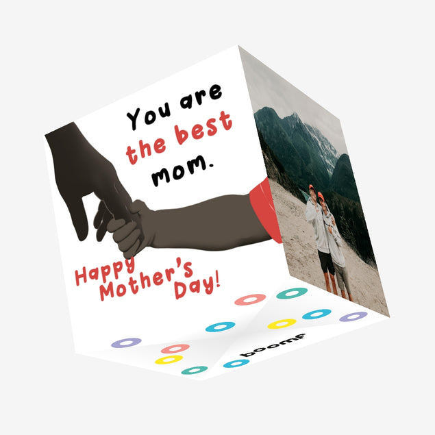Happy Mother's Day You Are The Best Mom Red And Black Confetti-exploding Greetings Card