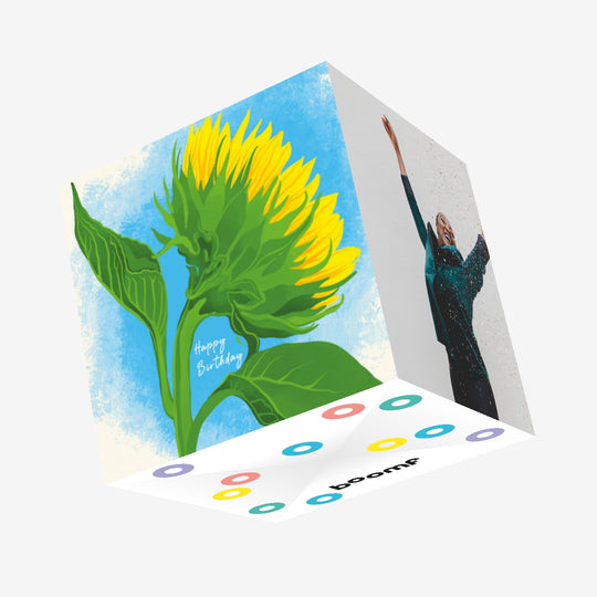 Sunflower Happy Birthday Confetti-exploding Greetings Card