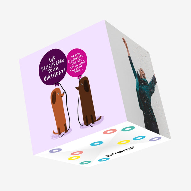 Cute Sausage Dogs Balloon Birthday Confetti-exploding Greetings Card