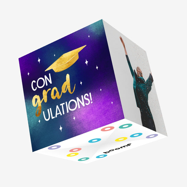 Space And Gold Congratulations Confetti-exploding Greetings Card