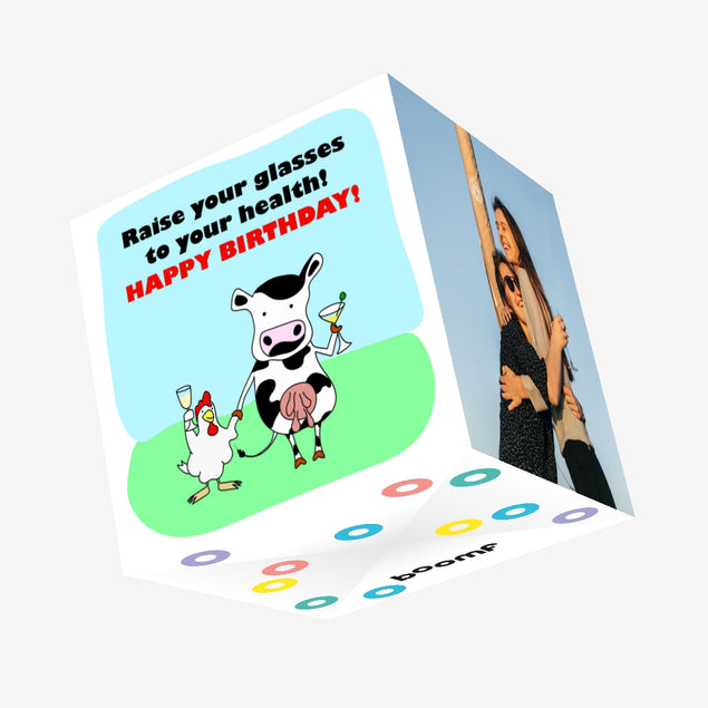 Funny Farmer Happy Birthday Confetti-exploding Greetings Card