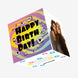 Happy Birthday Notifications Yellow And Purple Confetti-exploding Greetings Card