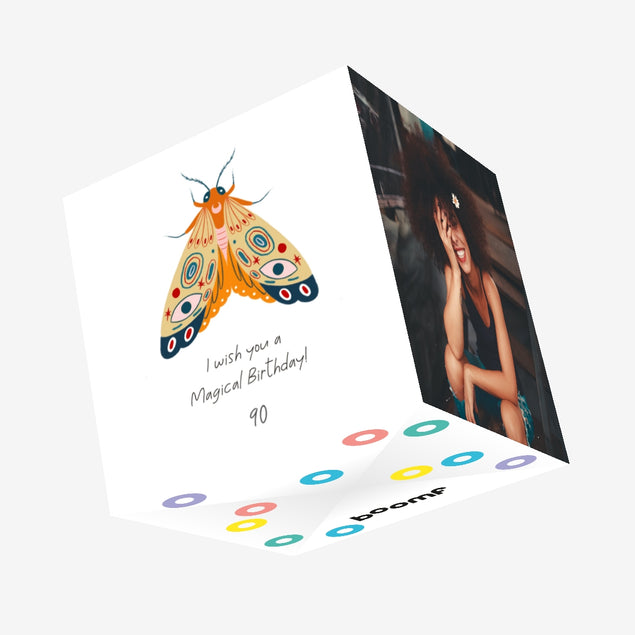 Butterfly Magical 90th Birthday Confetti-exploding Greetings Card