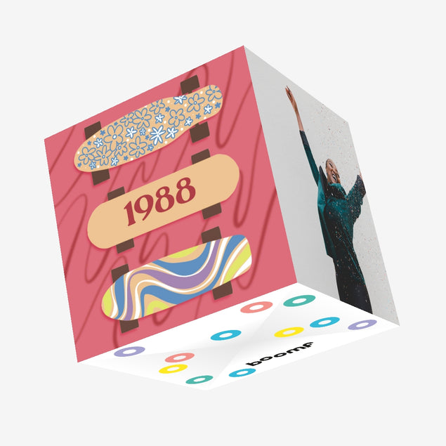 Happy Birthday 1988 Skateboard Confetti-exploding Greetings Card