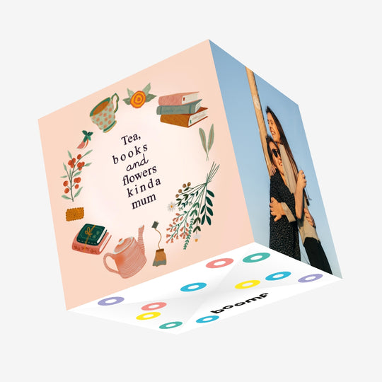 Tea, Books And Flowers Kinda Mum Mother's Day Confetti-exploding Greetings Card