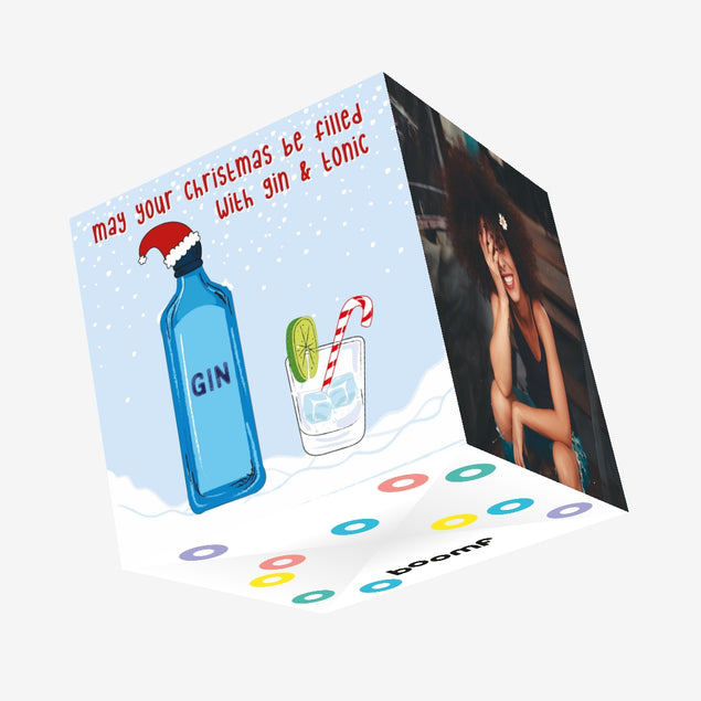 Christmas Filled With Gin & Tonic Confetti-exploding Greetings Card