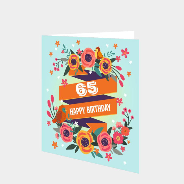 Happy Birthday Birds 65 Card
